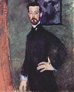 Amedeo Modigliani Portrat des Paul Alexanders vor grunem Hintergrund France oil painting artist
